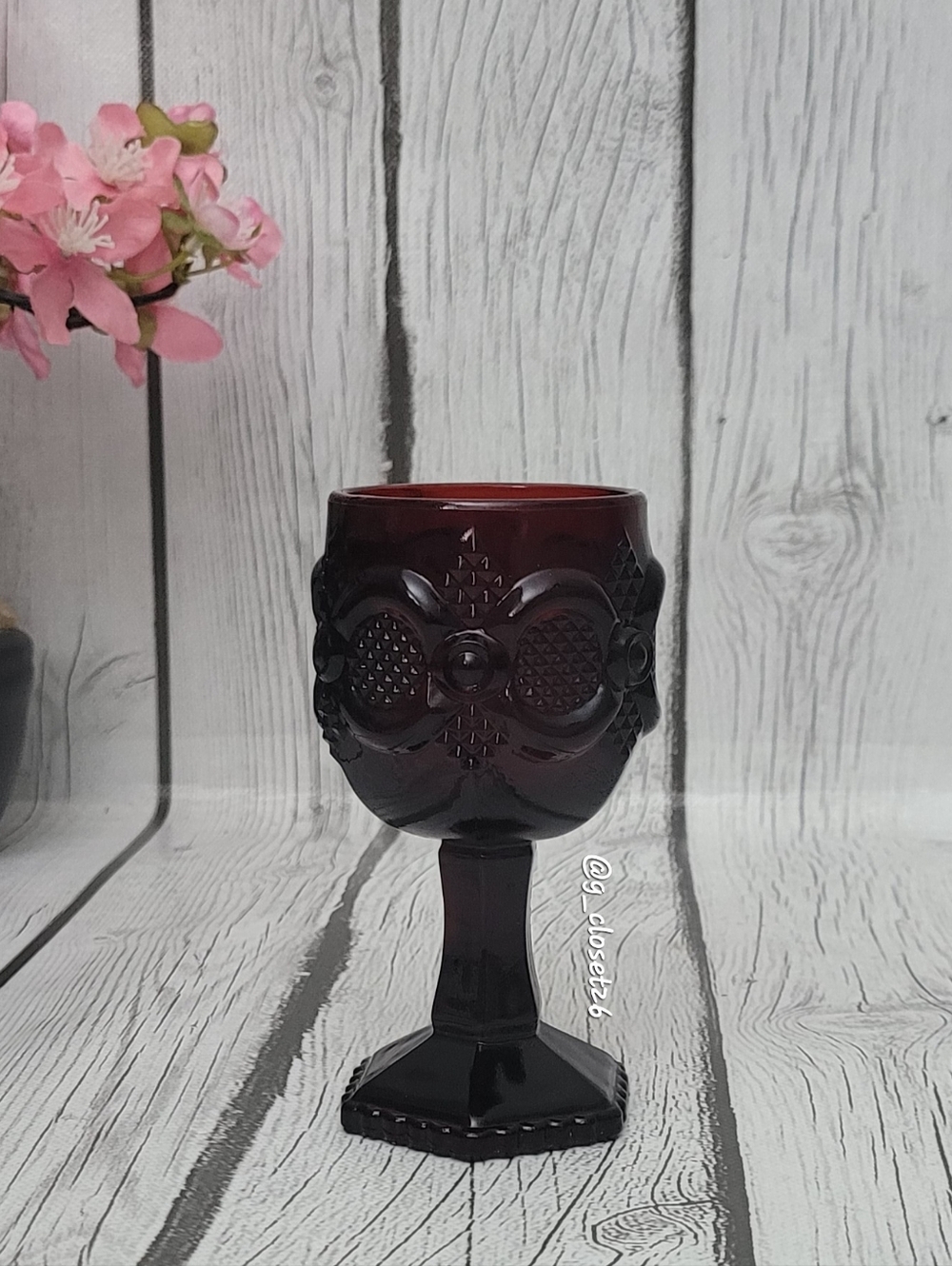 Vintage Avon Ruby Red Cape Cod Goblets